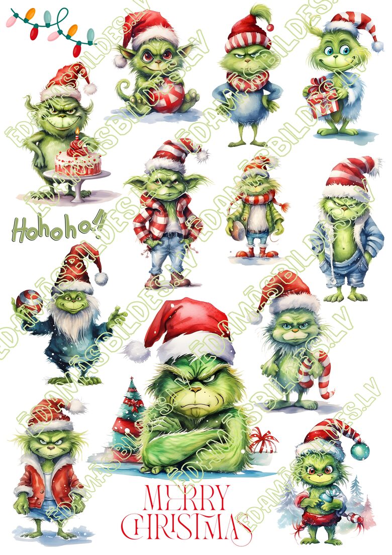 Cukura papīrs ar apdruku "Grinčs" 